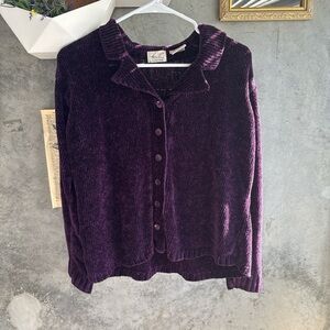 Kathie Lee Collection Deep Purple Knit Sweater